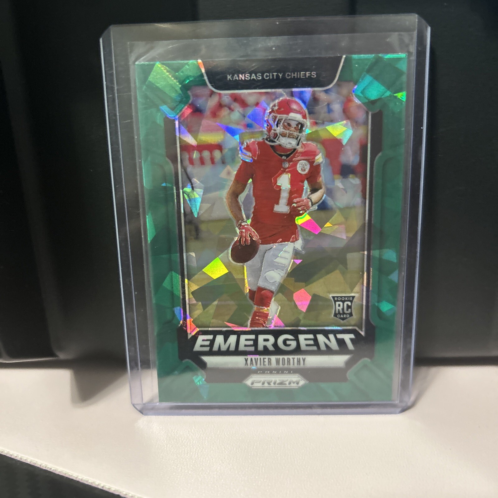 2024 Panini Prizm - Emergent Green Ice Prizm #7 Xavier Worthy (RC)