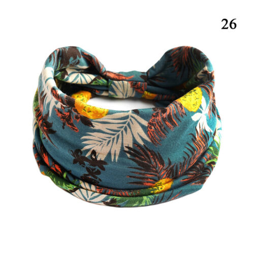 Boho Breit Damen Stretch Stirnband Turban Sport Yoga Verknotet Haarban ; | - Bild 21 von 102