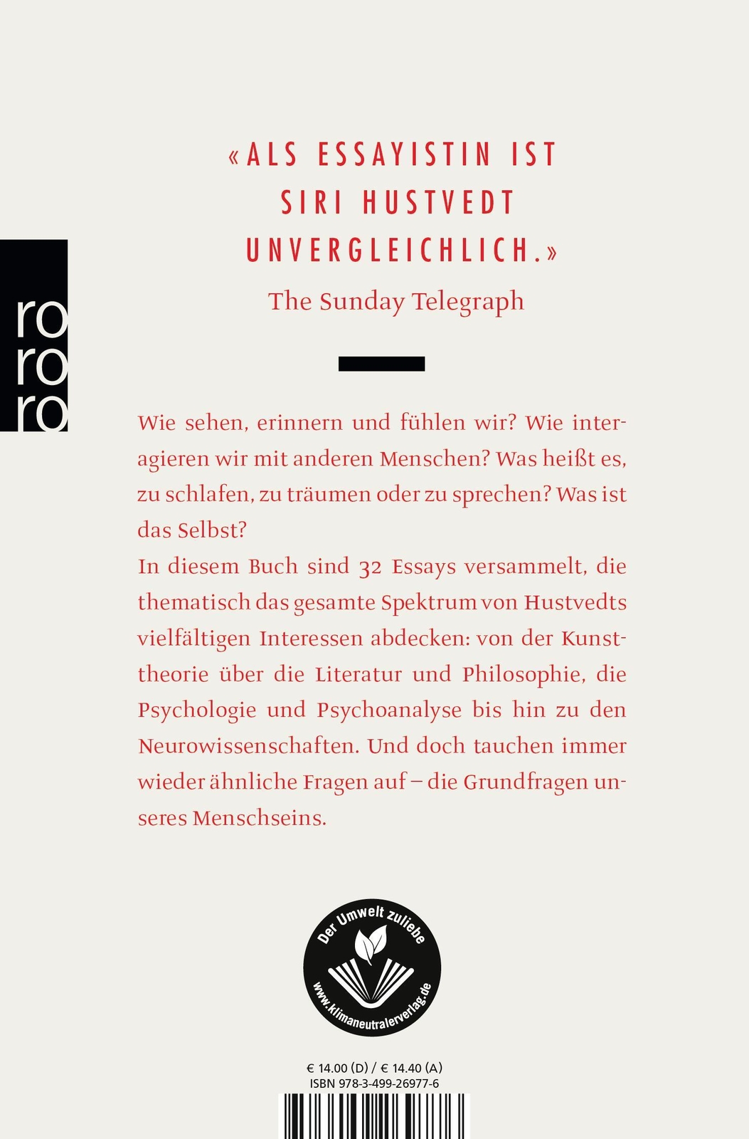Thumbnail - Leben, Denken, Schauen | Siri Hustvedt | Taschenbuch | 492 S. |