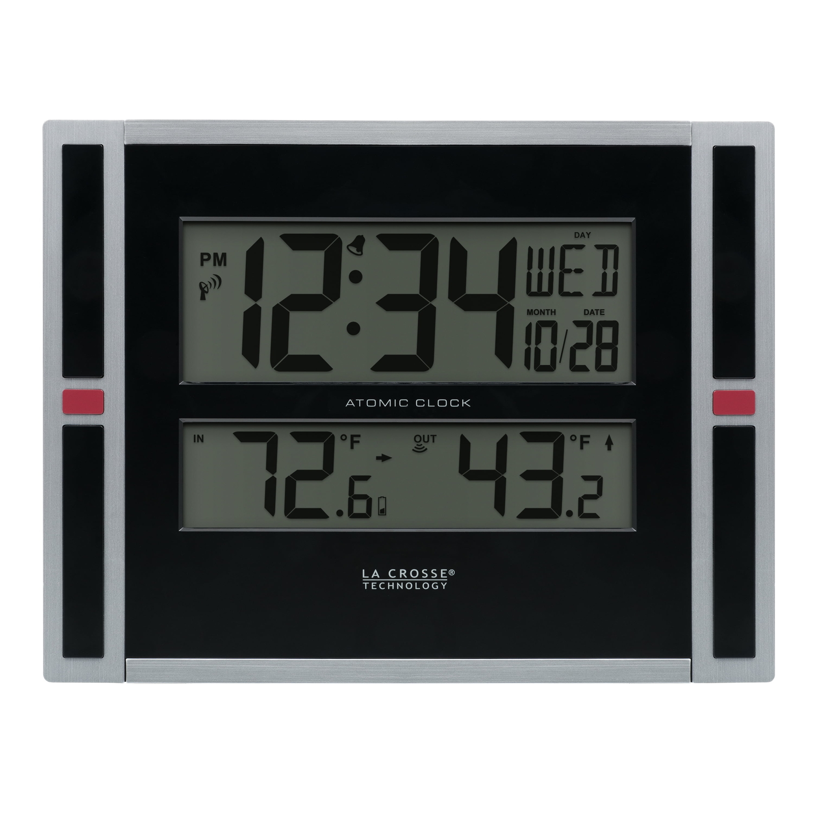 La Crosse Technology 11" Modern Atomic Digital Wall/Table Clock with Temperature