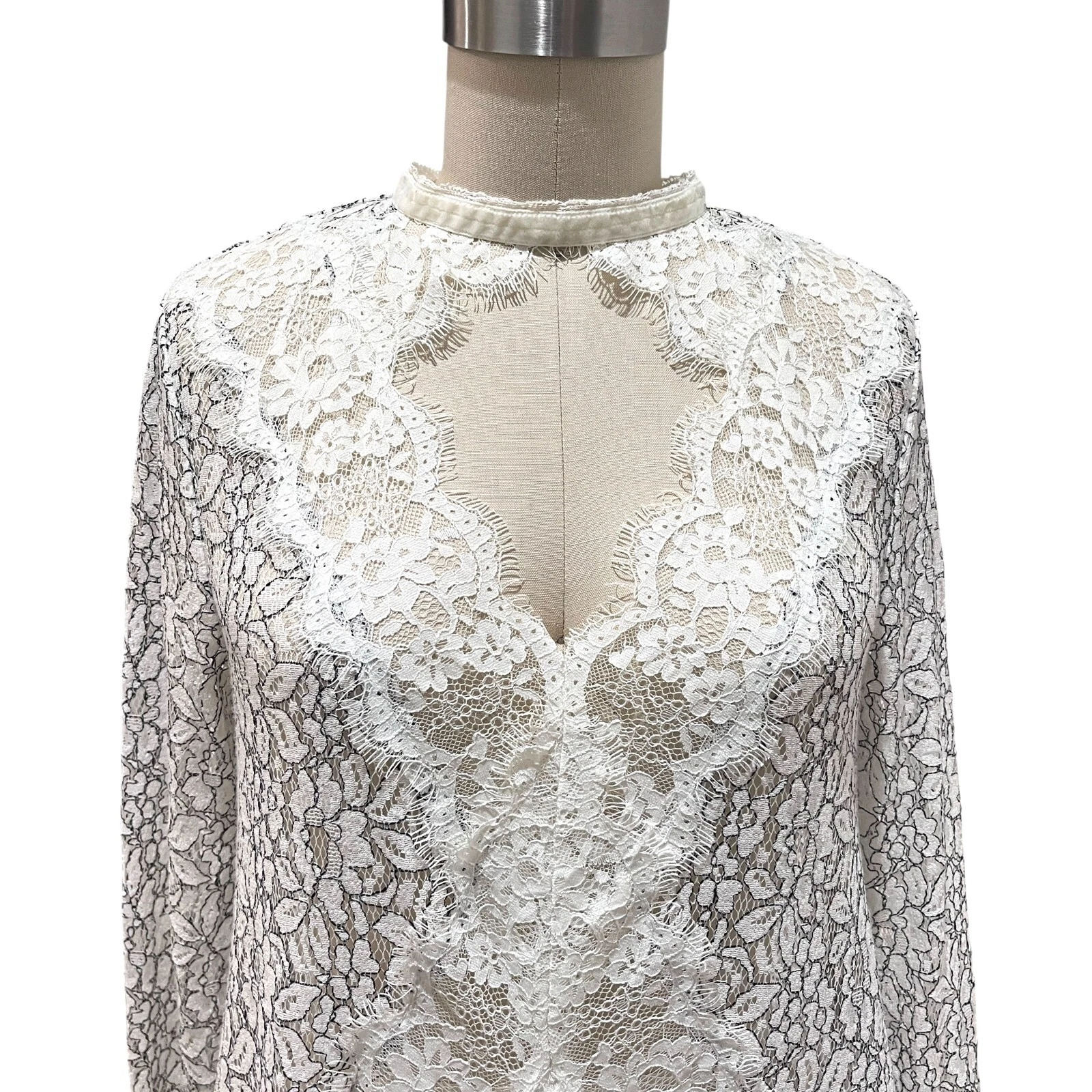 UNDERCOVER Free People Secret Origins abito tunica pizzo a pezzi taglia XS boho romantico