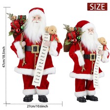 Image of 12"/11"/24" Santa Claus Standing Figure Traditional Xmas Home Party Decoration