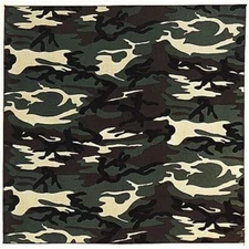 Carolina Creative BANDANA WOODLAND CAMOUFLAGE BANDANA