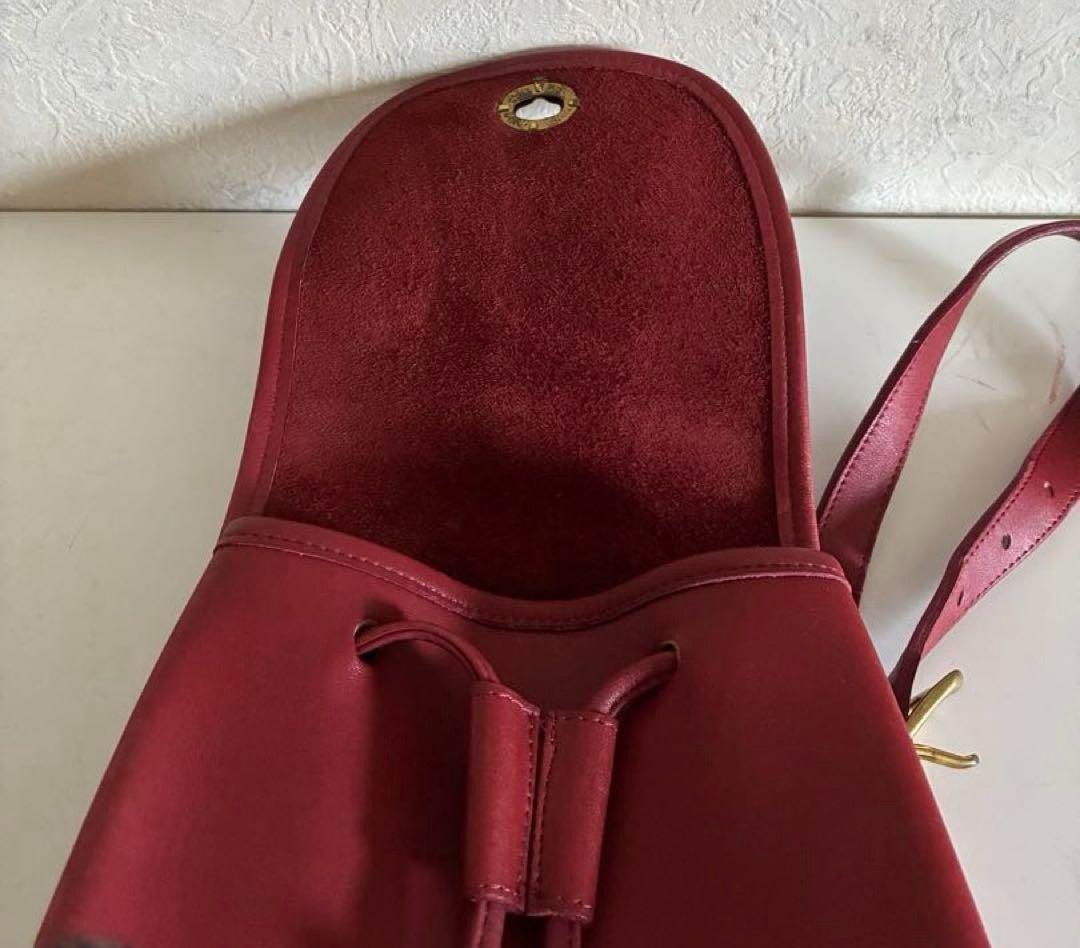 Vintage COACH 9960 Red Leather Backpack Turnlock Flap