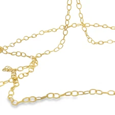 Gold Plated Brass Chains | Oval Cable Chain | Light Yellow Gold Electroplated |