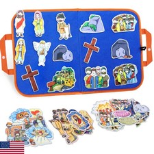 CHEFAN 4 Pack Felt Board Bible Stories Set, Flannel Board Stories, Nativity
