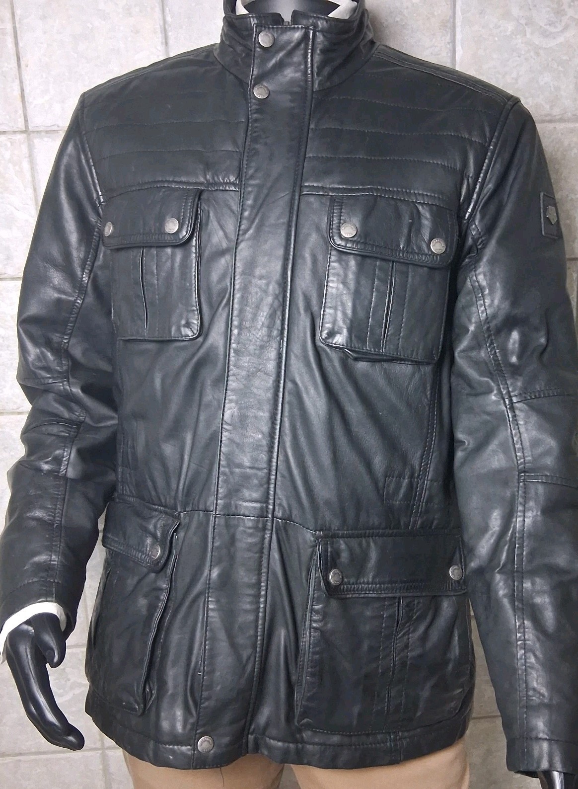 Milestone Mens Black Full Zip 100% Lamb Leather B… - image 4