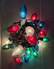 3 25-Count Strings of C-9 Transparent Christmas Lights, Red, Green, Blue, Clear