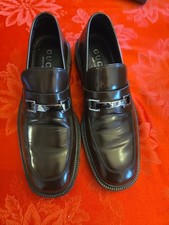 Gucci Dark Brown Leather Slip-on Bit Loafers Mens Size 7.5 D