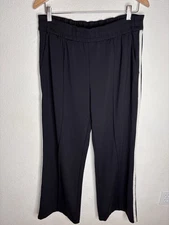 ATHLETA Finish Line Track Pant Side Stripe Size L Black #587868