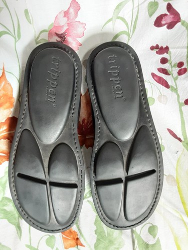 Topzustand Trippen Halbschuhe Gr 38 Druckknopf Echtleder Schwarz Selten - Bild 10 von 11