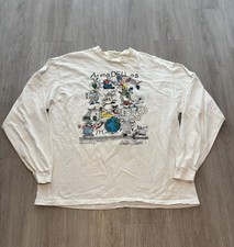 Vintage 90s Armadillos computer Dell Long sleeve White Shirt Mens Size XL