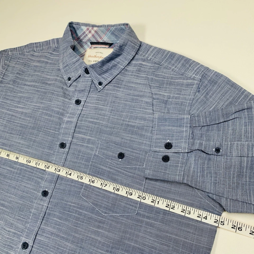 Weatherproof Vintage Long Sleeve Button Down Shirt Men's XL Gray Striped Casual - Image 4 of 4