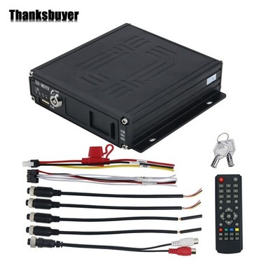 Car Vehicle Bus RV Mobile AHD 4CH DVR Realtime Video Audio Recorder + Remote