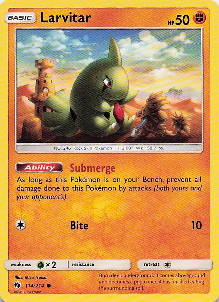 Larvitar 114/214 Common Lost Thunder Pokemon Lightly Played