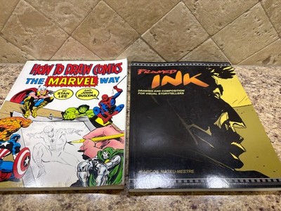 How to Draw Comics Marvel Way Stan Lee Buscema Framed Ink Mateu-Mestre Lot 2