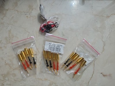 12x Premium Flexible Pin Adapter vergoldet HiFi Lautsprecherstecker 24K Gold