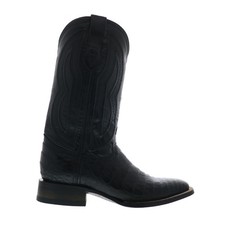 Botas vaqueras negras Ferrini Caiman Belly Caiman punta en S para hombre