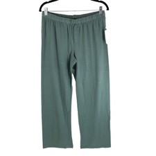 PJ Salvage Womens Pajama Lounge Pants Faux Button Fly Green M