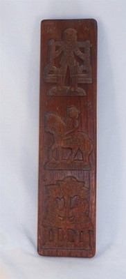 Old Chip Carved Wood Narrow Cookie Mold Board Three Different Designs