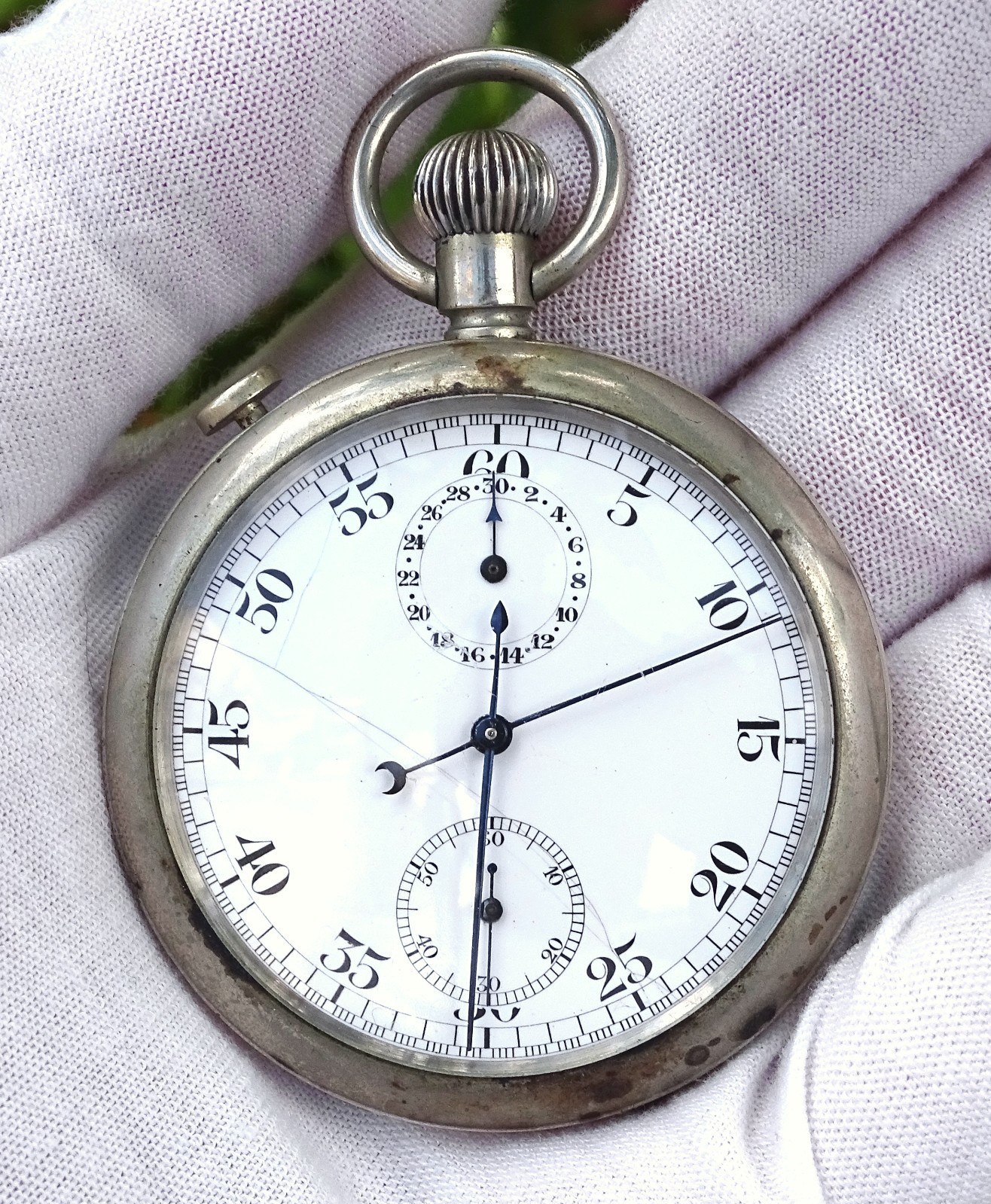 MILITARY WORKING SPLIT GPO FHR STOPWATCH SECOND CHRONOGRAPH - 54 POCKET ANTIQUE - vintagewatches.pk