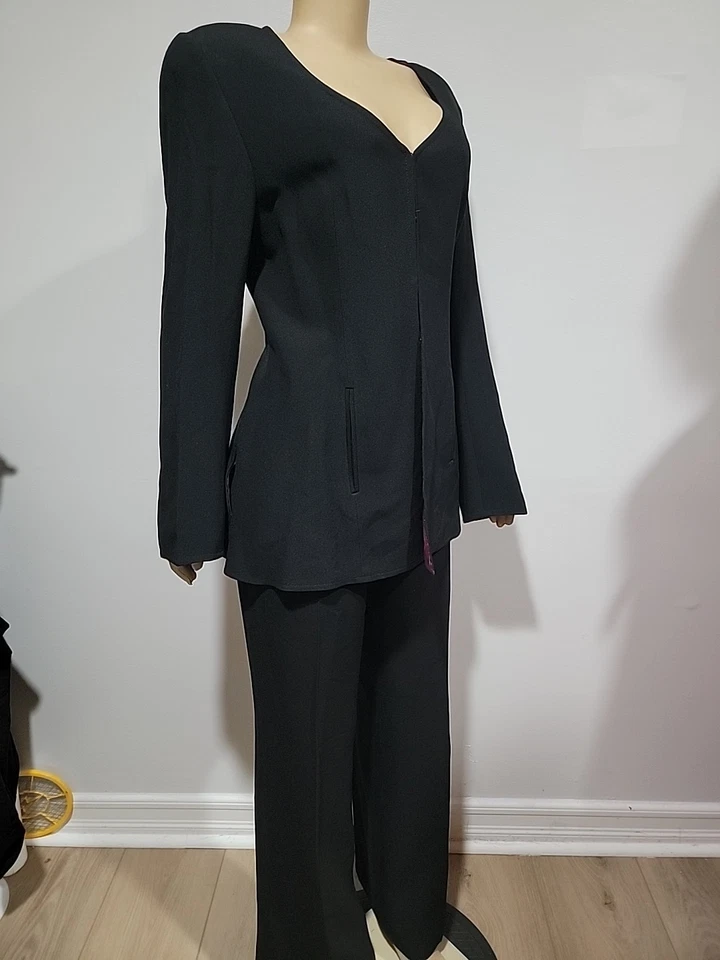 Mariella Burani-Notizie, Women, Suit, 2pieces, Pants/jacket Size 16 Black #C2 - Image 4 of 4