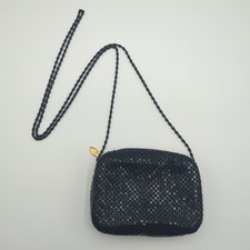 Vintage Black Metal Mesh Small Crossbody Bag with Black Chain Strap Mini Purse