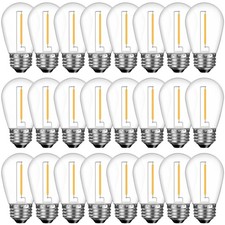 24 Pack Shatterproof S14 LED Replacement Bulbs for Outdoor String Lights, 1W ...