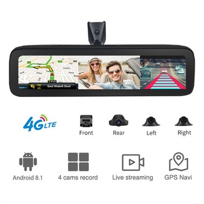 360° Panoramaansicht Dashcam 4G-Android-Navigationssystem mit 4 Kameras Aufnah6d