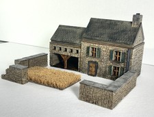 Normandy Farmhouse Courtyard Terrain Set | 28mm WWII Modular | Painted PLA