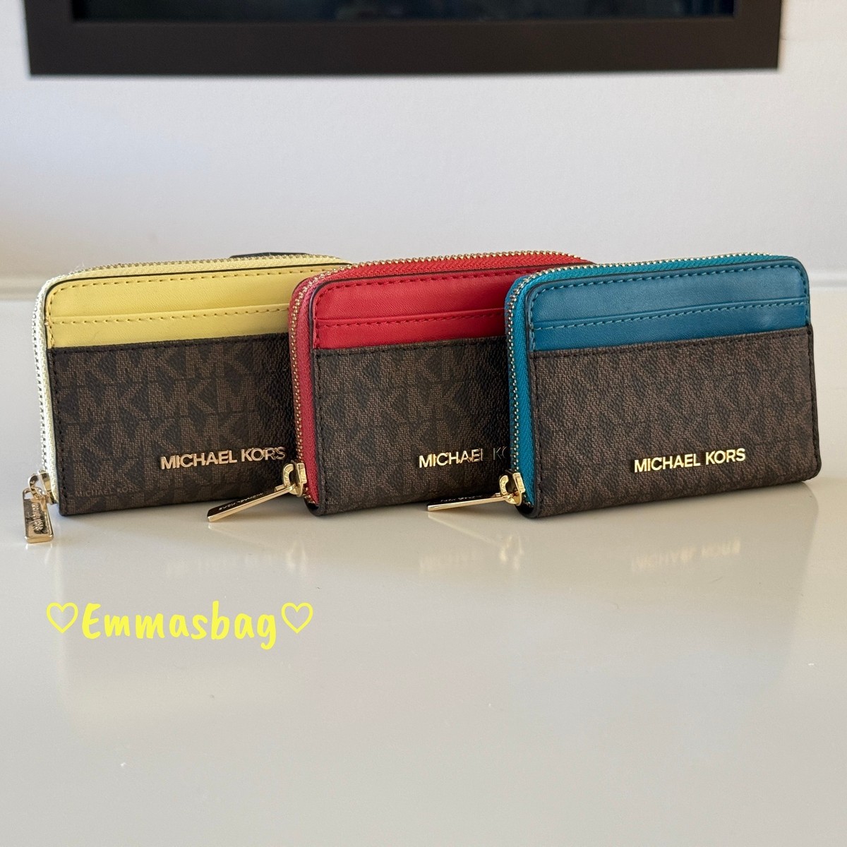 Michael Kors Jet Set Travel Zip Around Card Case Wallet NWT | eBay