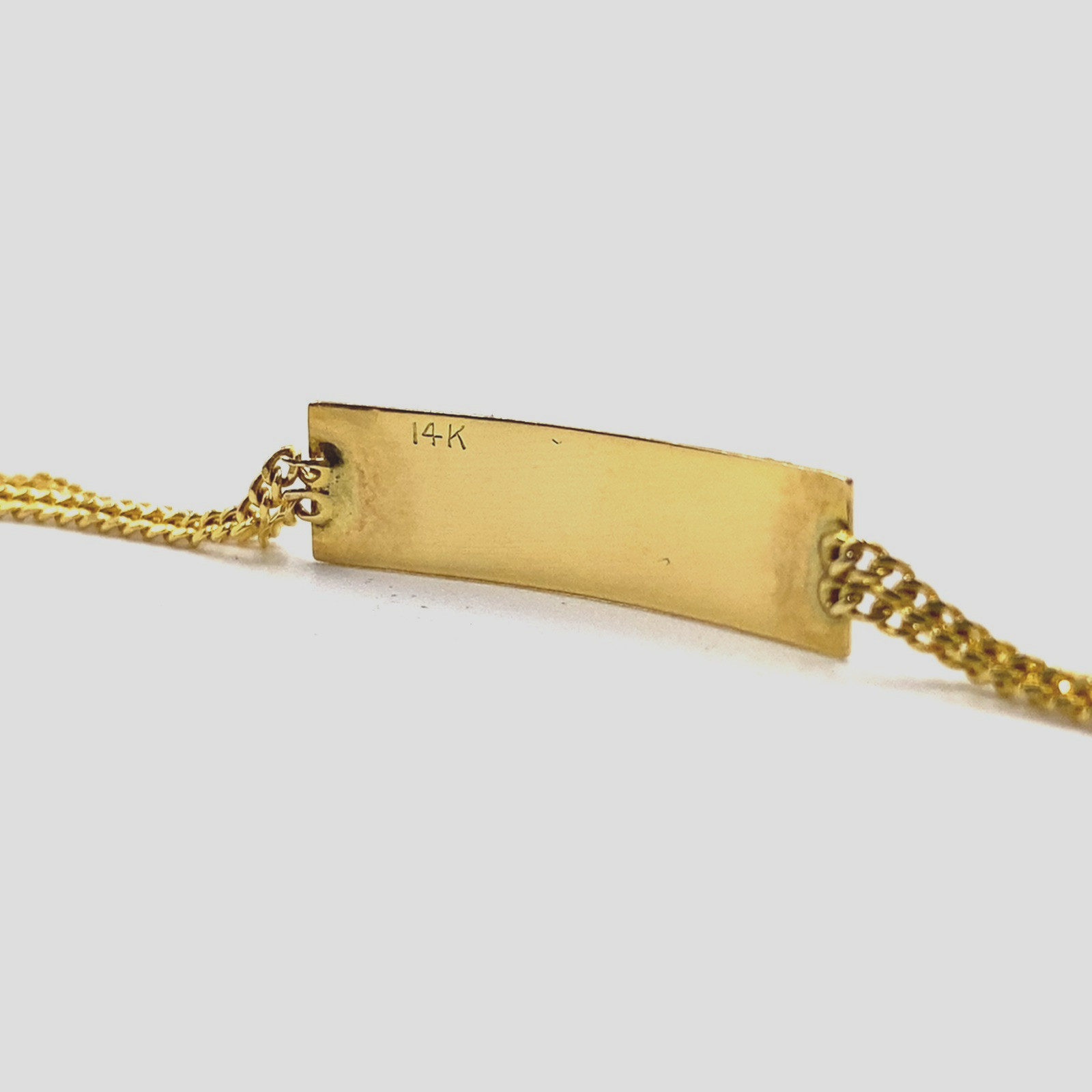 Solid 14k Yellow Gold Rectangular ID Bar Double S… - image 9
