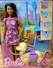 Mattel Barbie "Brooklyn" Roberts Brunette Life in the City Walk and Potty Dog  