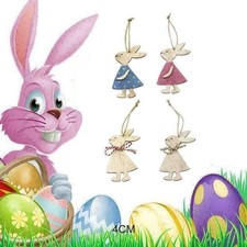 10-50PCS Easter wooden bunny mini ornament decoration