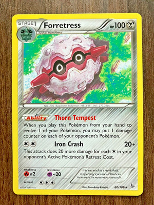 Forretress 60/106 - 2014 Pokemon Flashfire Rare Card - CLEAN NM