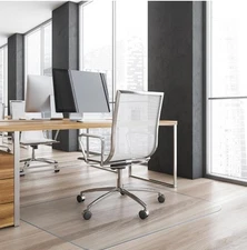 Office Chair Mat for Hard Floors - 36" x 48" Rectangle, Transparent PVC