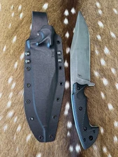 Work Tuff Gear HONDO in SK85 retro-washed finish Black G10 Scales Green Liners