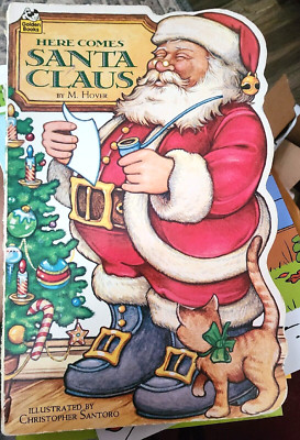 Book Hardcover Here Comes Santa Claus By M Hover Illustrator C Santoro Christmas
