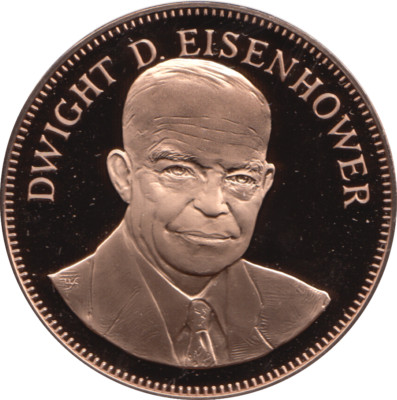 1972 Gallery Great Americans Dwight Eisenhower PP Medaillon Kupfermünze C68