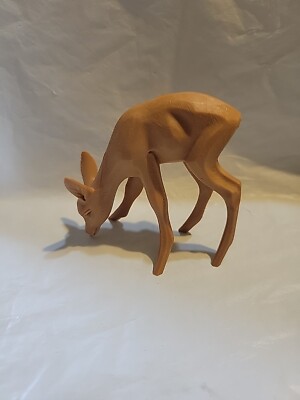 Nice! Vintage Plastic deer germany figurine Grazing Nos!  Christmas