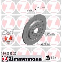 Zimmermann 2X Bremsscheibe Hinten Ø278 Mm Voll FüR Toyota Yaris NHP13_ NSP13_