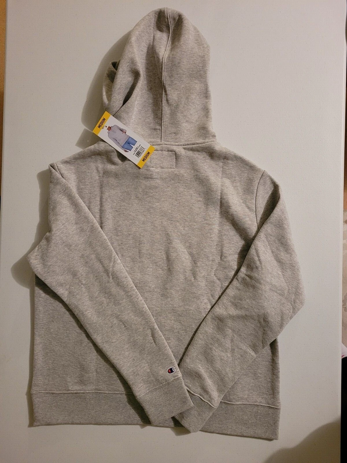 VETEMENTS Women's Medium Champion Heather Grey Cotton Pullover Kangaroo Hoodie Sweatshirt