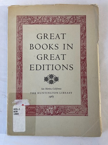 Great Books in Great Editions Roland Baughman printed 1965 - Bild 1 von 6