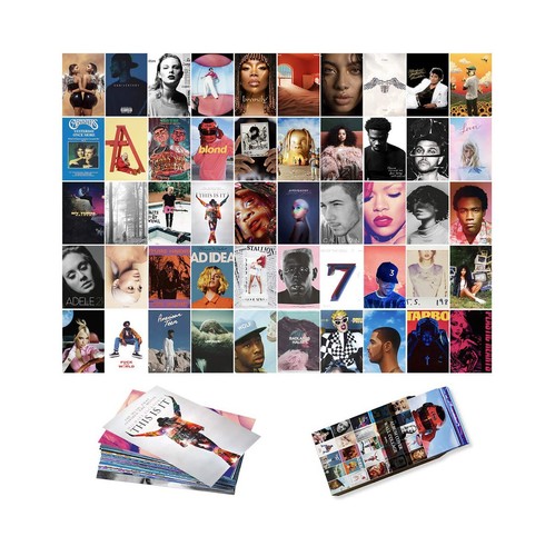 Album Cover Wall Collage Kit Aesthetic Pictures, Aesthetic Room Decor
