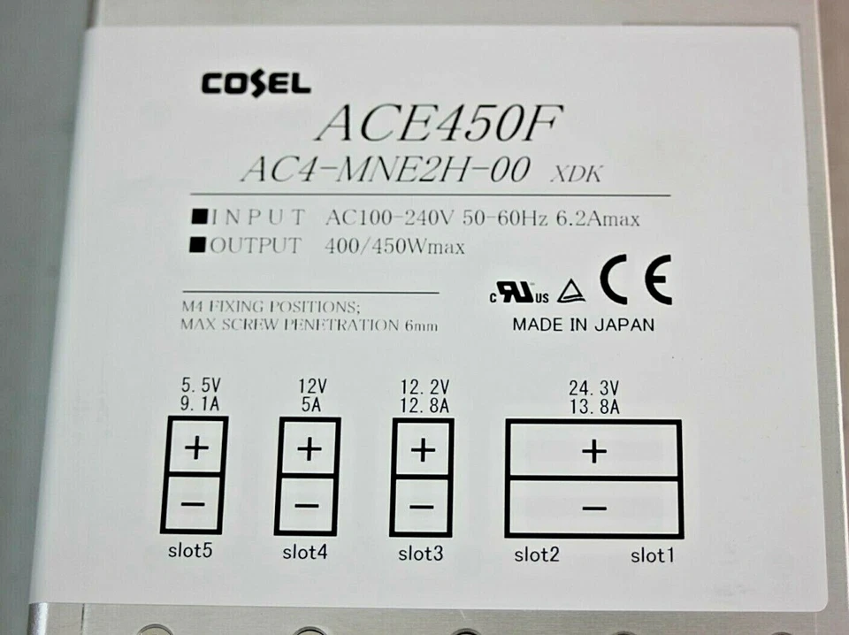 AC4-MNE2H-00 / ACE450F, FUENTE DE ALIMENTACIÓN, AC100-240V, 50-60HZ, 6.2AMAX / COSEL Foto 2 de 4