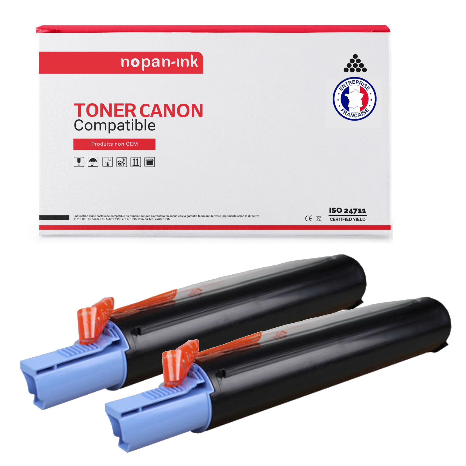 Toner CEXV5 6836A002 compatible Canon : lot de 2 cartouches laser noir pour bureautique professionnelle