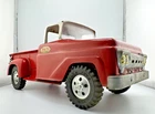 Vintage 1950s Tonka Toys Stepside Pick-up Truck, Red with White Top