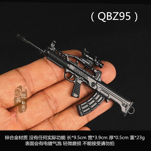 Mini gun model 98k carbine AWP sniper AK47 alloy keychain pendant soldier access - Afbeelding 1 van 47