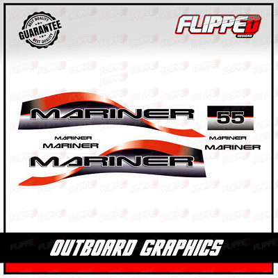 Mariner 55 PS Außenborder Aufkleber Grafik Sticker Kit Motor Engine 2