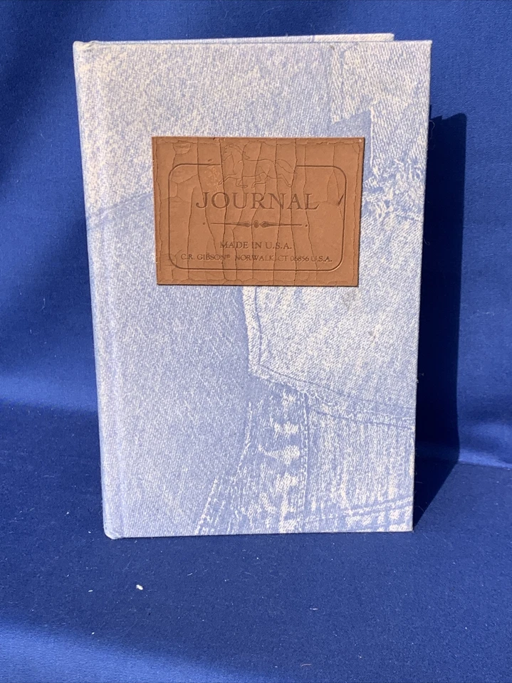 New C R Gibson Made in USA Horse Leather Denim Cloth Patch Work Journal ❤️sj10m2 - Image 3 of 4